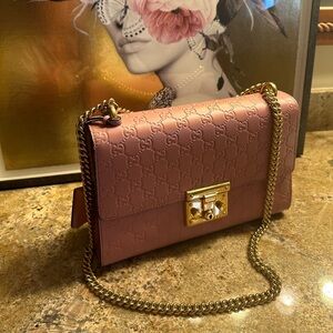 GUCCI Guccissima Pink monogram stamped leather Purse